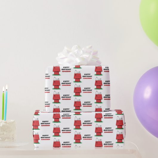 Peanuts Snoopy Dog House Birthday Wrapping Paper Cadeaupapier (Feestgeschenken)