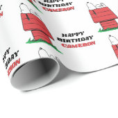 Peanuts Snoopy Dog House Birthday Wrapping Paper Cadeaupapier (Rol Hoek)