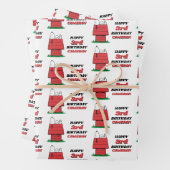 Peanuts Snoopy Dog House Birthday Wrapping Paper S (In situ)