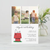 Peanuts Snoopy Dog House Verjaardag Foto Kaart (Staand voorkant)