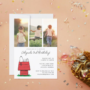 Peanuts Snoopy Dog House Verjaardag Foto Kaart