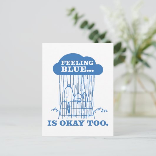 Peanuts | Snoopy Feeling Blue is ook OK Briefkaart (Staand voorkant)