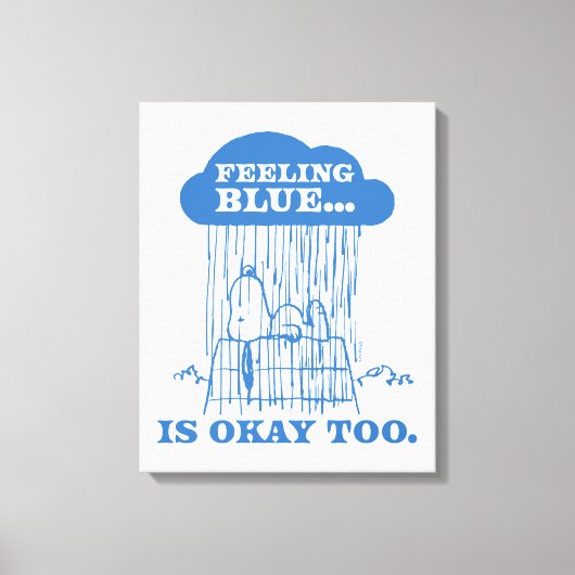 Peanuts | Snoopy Feeling Blue is ook OK Canvas Afdruk (Voorkant)