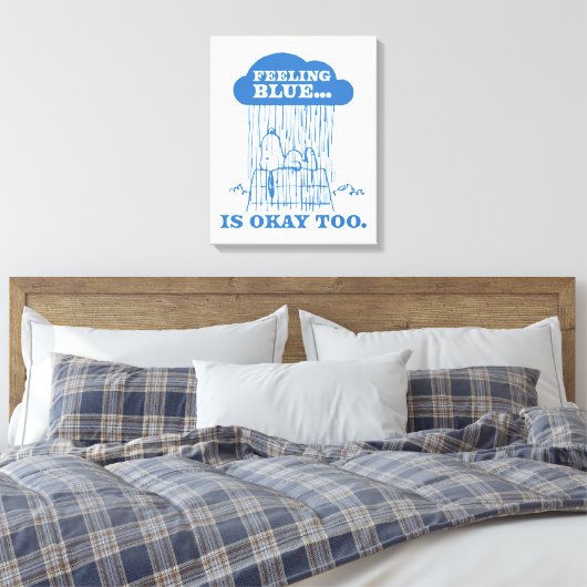 Peanuts | Snoopy Feeling Blue is ook OK Canvas Afdruk (Insitu (Slaapkamer))