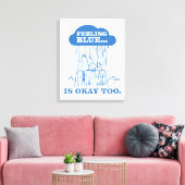 Peanuts | Snoopy Feeling Blue is ook OK Canvas Afdruk (Insitu (Woonkamer))