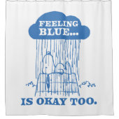 Peanuts | Snoopy Feeling Blue is ook OK Douchegordijn (Voorkant)