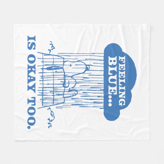 Peanuts | Snoopy Feeling Blue is ook OK Fleece Deken (Voorkant (Horizontaal))