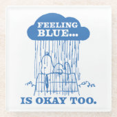Peanuts | Snoopy Feeling Blue is ook OK Glazen Onderzetter (Voorkant)