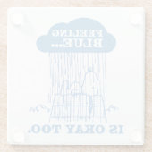 Peanuts | Snoopy Feeling Blue is ook OK Glazen Onderzetter (Achterkant)