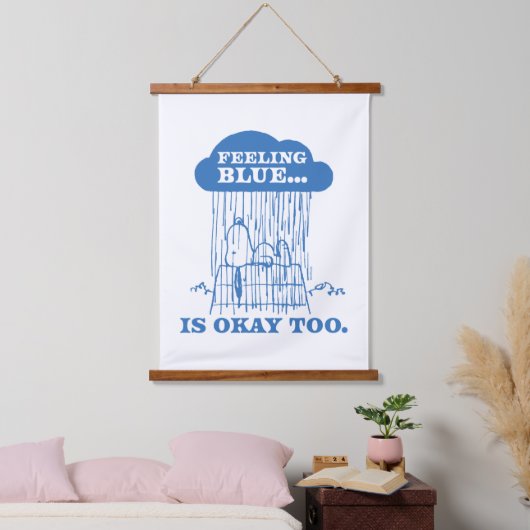 Peanuts | Snoopy Feeling Blue is ook OK Hangend Wandkleed (Slaapkamer)