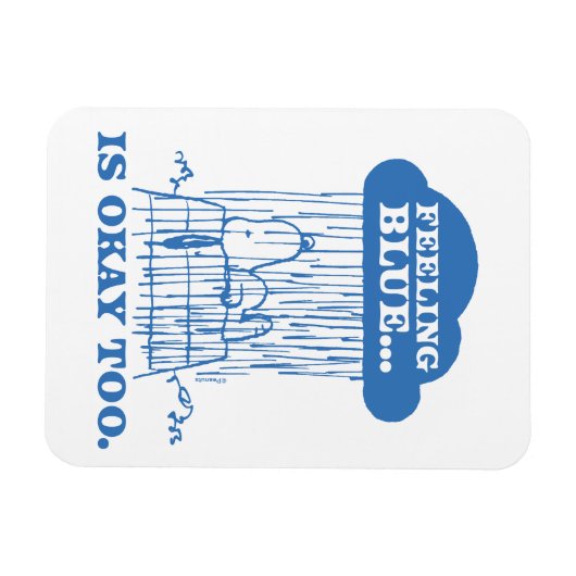 Peanuts | Snoopy Feeling Blue is ook OK Magneet (Horizontaal)