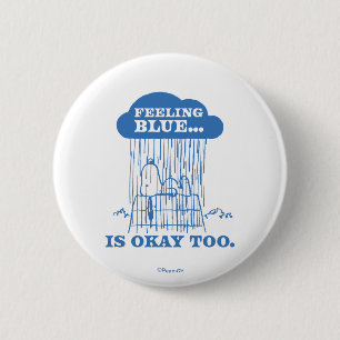 Peanuts Snoopy Feeling Blue is ook OK Ronde Button 5,7 Cm