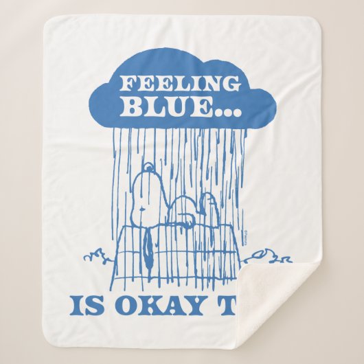 Peanuts | Snoopy Feeling Blue is ook OK Sherpa Deken (Voorkant)