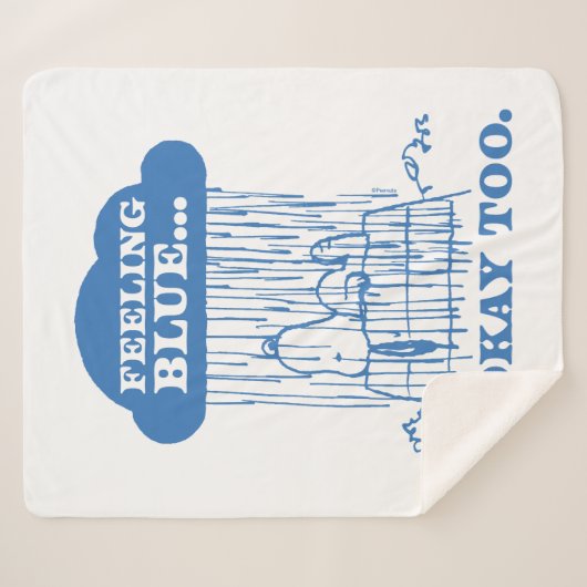 Peanuts | Snoopy Feeling Blue is ook OK Sherpa Deken (Voorkant (horizontaal))