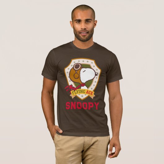 Peanuts | Snoopy Flying Ace Badge T-shirt (Voorkant volledig)