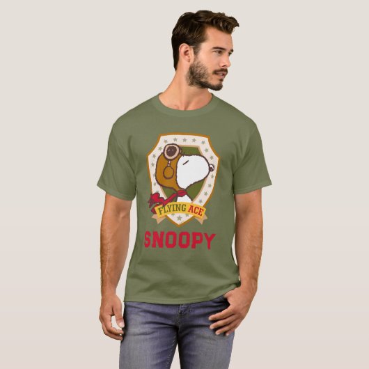 Peanuts | Snoopy Flying Ace Badge T-shirt (Voorkant volledig)
