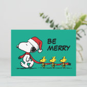 Peanuts | Snoopy & Friends Winter Foto's toevoegen Feestdagenkaart (Staand voorkant)