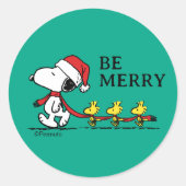 Peanuts | Snoopy & Friends Winter Ronde Sticker (Voorkant)