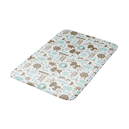 Peanuts | Snoopy Frosty Christmas Pattern Badmat (Gekanteld)