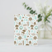 Peanuts | Snoopy Frosty Christmas Pattern Briefkaart (Staand voorkant)