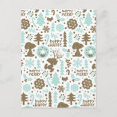 Peanuts | Snoopy Frosty Christmas Pattern Briefkaart (Voorkant)