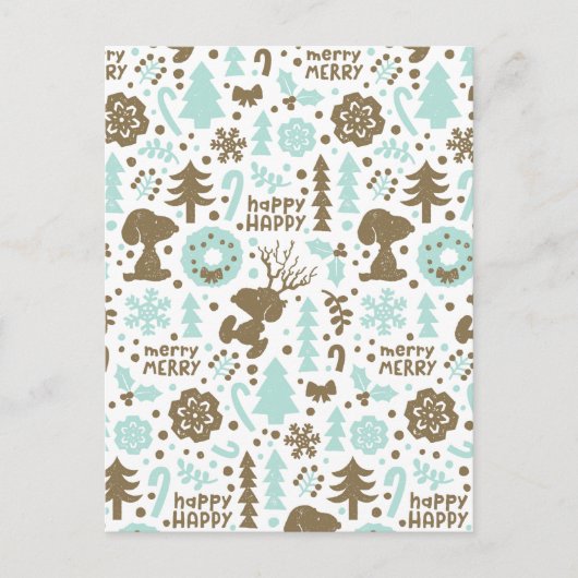 Peanuts | Snoopy Frosty Christmas Pattern Briefkaart (Voorkant)