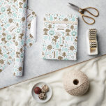 Peanuts | Snoopy Frosty Christmas Pattern Cadeaupapier<br><div class="desc">Wikkel dat speciale cadeau in met deze leuke Peanuts Christmas cadeauverpakking. Aanpassen door een bericht en jouw namen toe te voegen.</div>