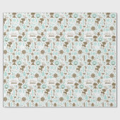 Peanuts | Snoopy Frosty Christmas Pattern Cadeaupapier (Vlak)