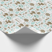 Peanuts | Snoopy Frosty Christmas Pattern Cadeaupapier (Hoek)