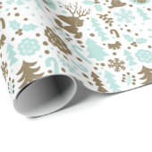 Peanuts | Snoopy Frosty Christmas Pattern Cadeaupapier (Rol Hoek)