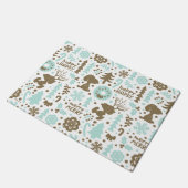 Peanuts | Snoopy Frosty Christmas Pattern Deurmat (Schuin)