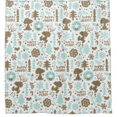 Peanuts | Snoopy Frosty Christmas Pattern Douchegordijn (Voorkant)