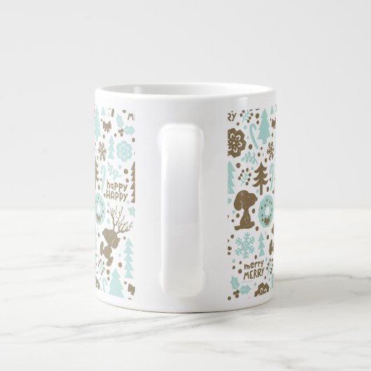 Peanuts | Snoopy Frosty Christmas Pattern Grote Koffiekop (Achterkant)