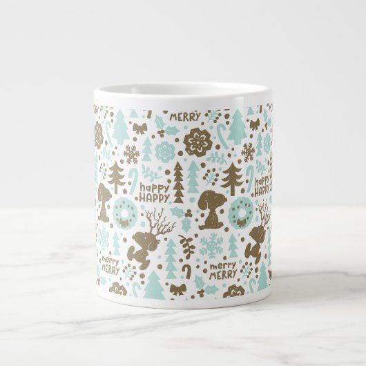 Peanuts | Snoopy Frosty Christmas Pattern Grote Koffiekop (Voorkant)