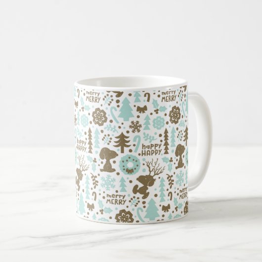 Peanuts | Snoopy Frosty Christmas Pattern Koffiemok (Voorkant rechts)