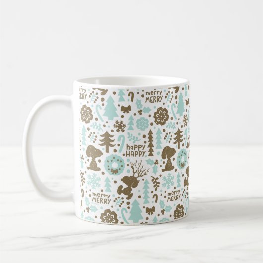 Peanuts | Snoopy Frosty Christmas Pattern Koffiemok (Links)