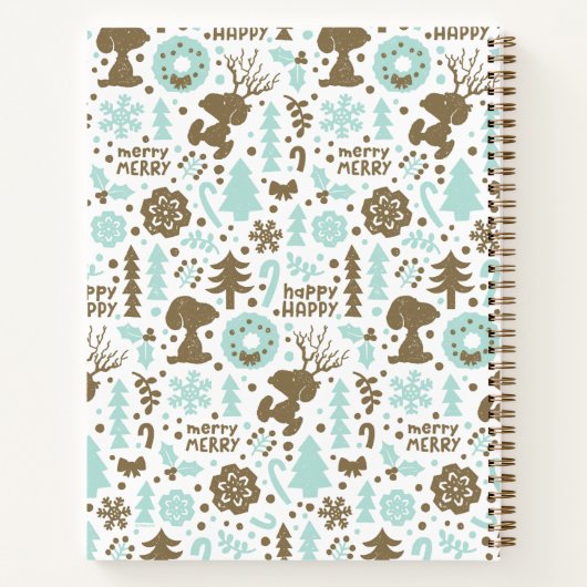 Peanuts | Snoopy Frosty Christmas Pattern Notitieboek (Achterkant)
