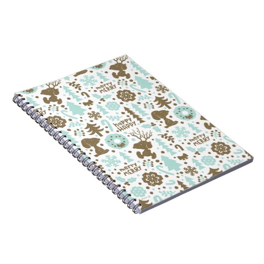 Peanuts | Snoopy Frosty Christmas Pattern Notitieboek (Rechterzijde)
