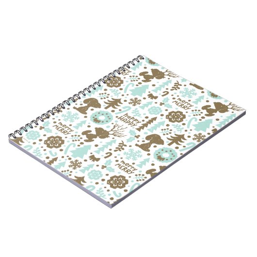 Peanuts | Snoopy Frosty Christmas Pattern Notitieboek (Linkerzijde)