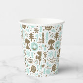 Peanuts | Snoopy Frosty Christmas Pattern Papieren Bekers (Rechts)