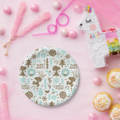 Peanuts | Snoopy Frosty Christmas Pattern Papieren Bordje (Feest)