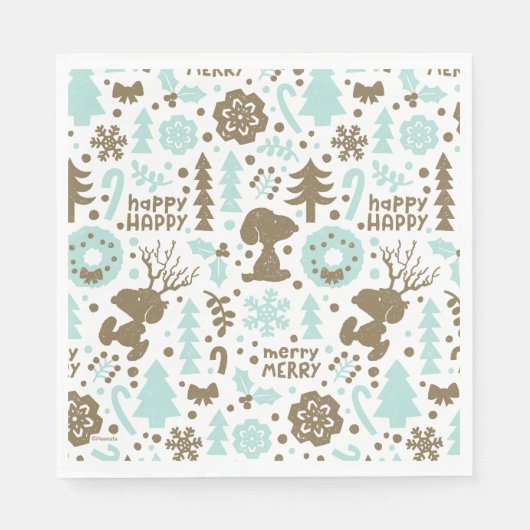 Peanuts | Snoopy Frosty Christmas Pattern Servet (Voorkant)