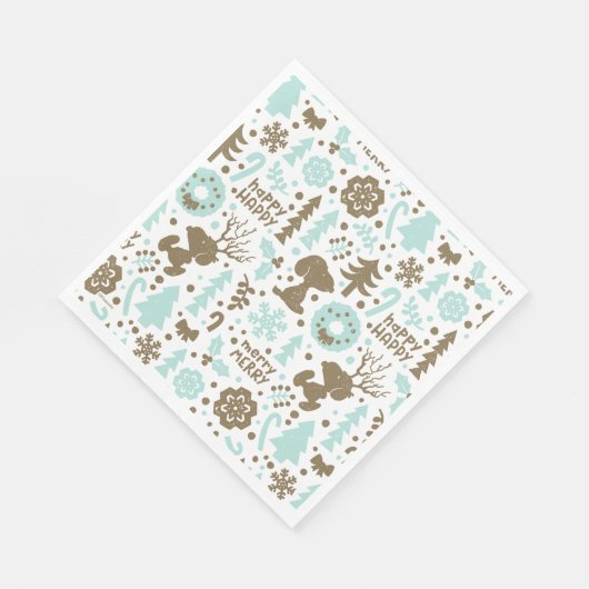 Peanuts | Snoopy Frosty Christmas Pattern Servet (Hoek)