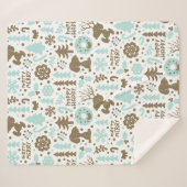 Peanuts | Snoopy Frosty Christmas Pattern Sherpa Deken (Voorkant (horizontaal))