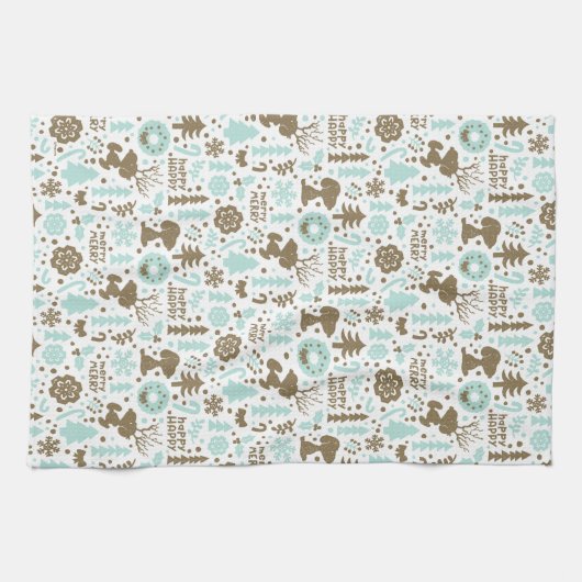 Peanuts | Snoopy Frosty Christmas Pattern Theedoek (Horizontaal)