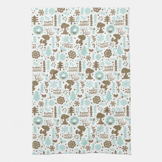 Peanuts | Snoopy Frosty Christmas Pattern Theedoek (Verticaal)