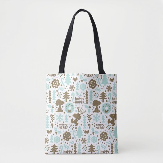 Peanuts | Snoopy Frosty Christmas Pattern Tote Bag (Voorkant)