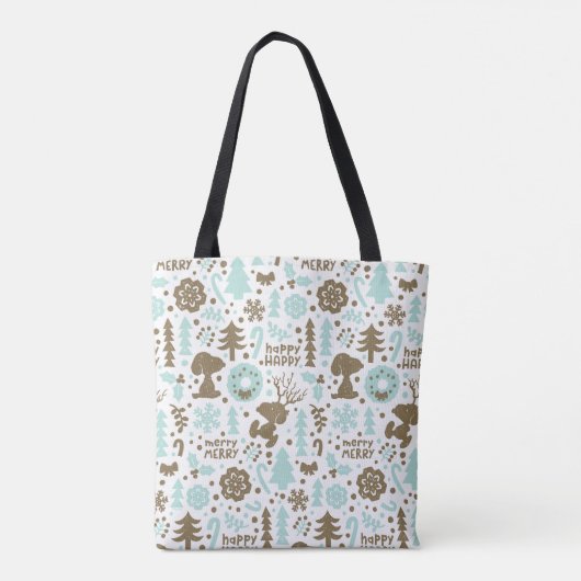 Peanuts | Snoopy Frosty Christmas Pattern Tote Bag (Achterkant)