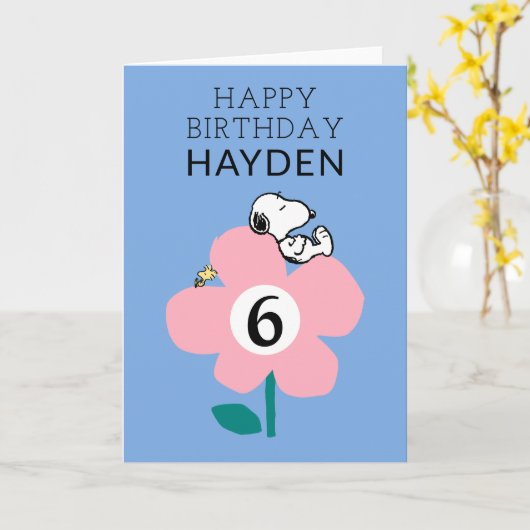 PEANUTS | Snoopy Gefeliciteerd Kaart (Gele Bloem)