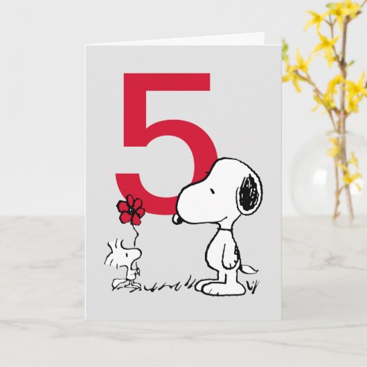 PEANUTS | Snoopy Gefeliciteerd Kaart (Gele Bloem)